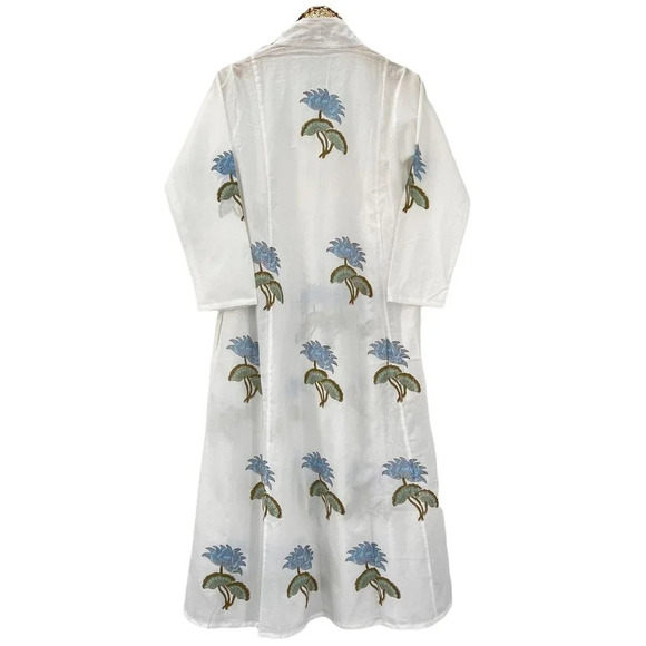 Cotton Hand Block Print Floral Maxi Dress - Picture 5 of 6